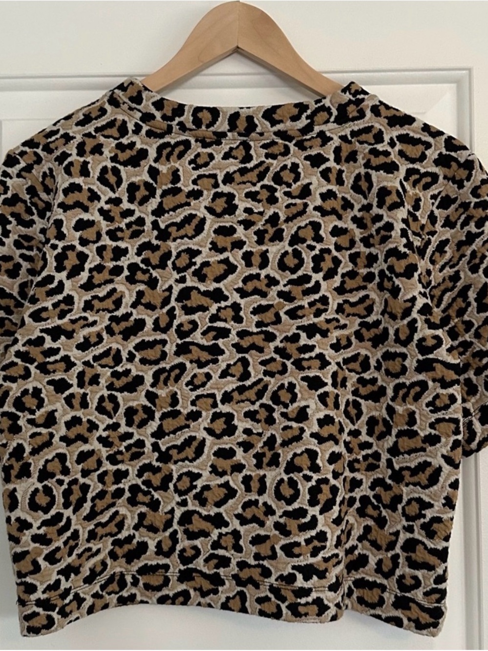 Maeve Leopard Print Boxy Top - Black, Tan, Cream - Picture 6 of 6